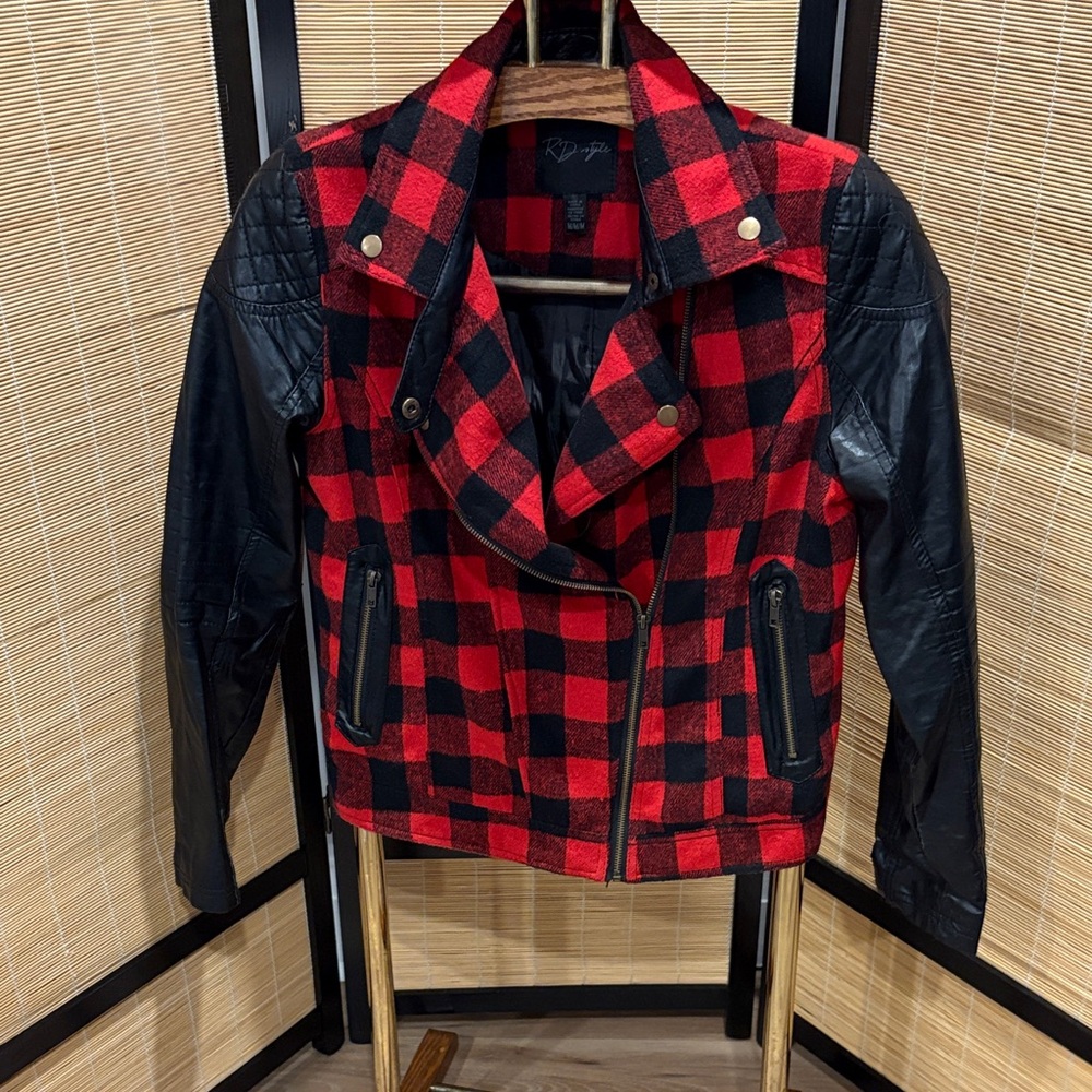 RD Style Red and Black Plaid Jacket